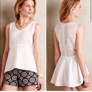 Anthropologie White Eyelet Blouse